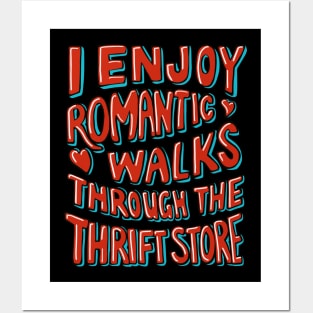 Thrifting I Enjoy Romantic Walks Through the Thrift Store Posters and Art